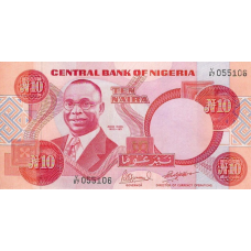 P25e Nigeria - 10 Naira Year ND (1984-2000)
